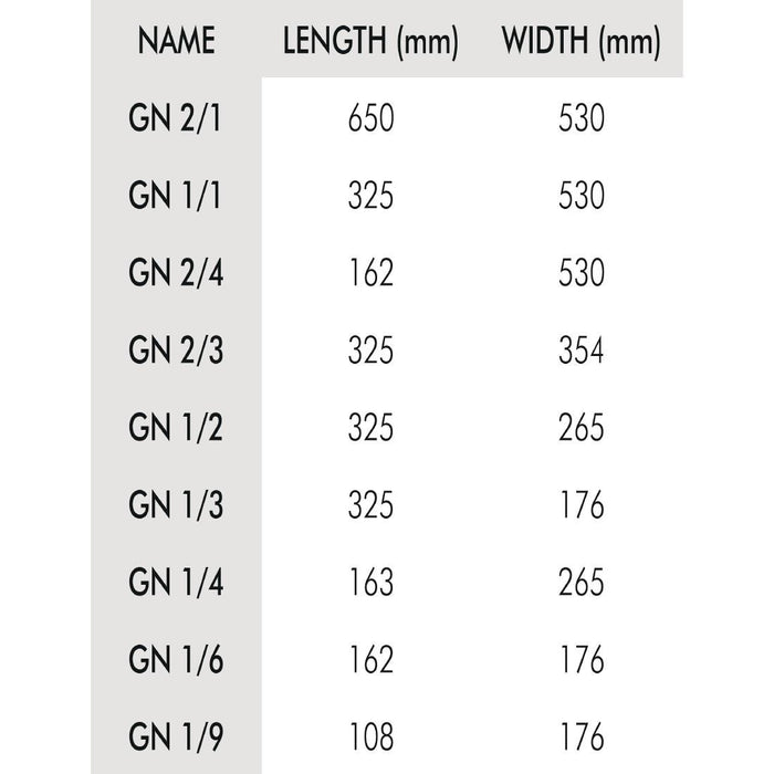 Vogue GN bakken set 10x GN 1/4 (10 stuks)