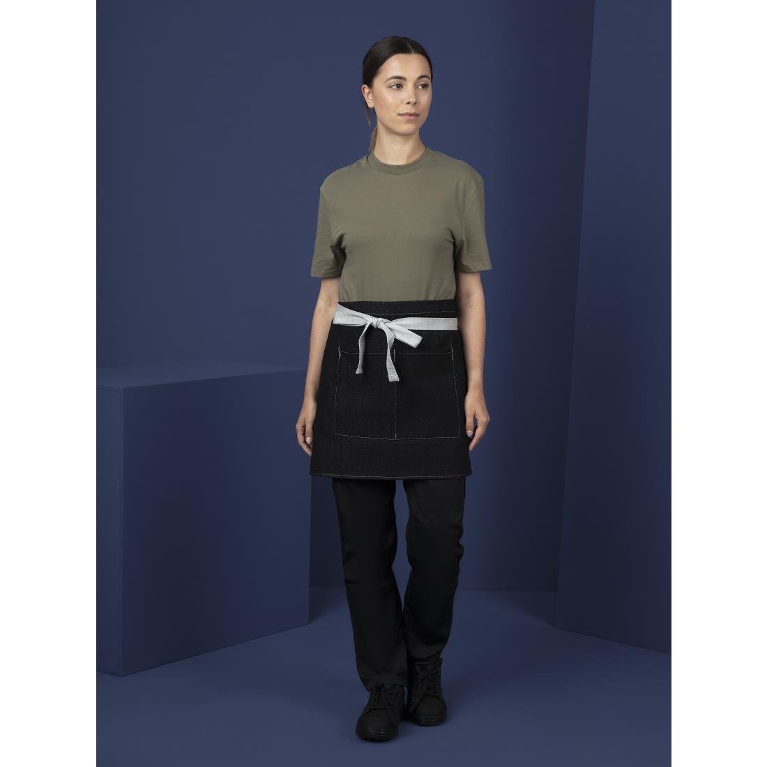 Southside bistroschort zwart denim 40x76cm