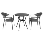 Bolero Santiago outdoor armstoelen zwart (4 stuks)