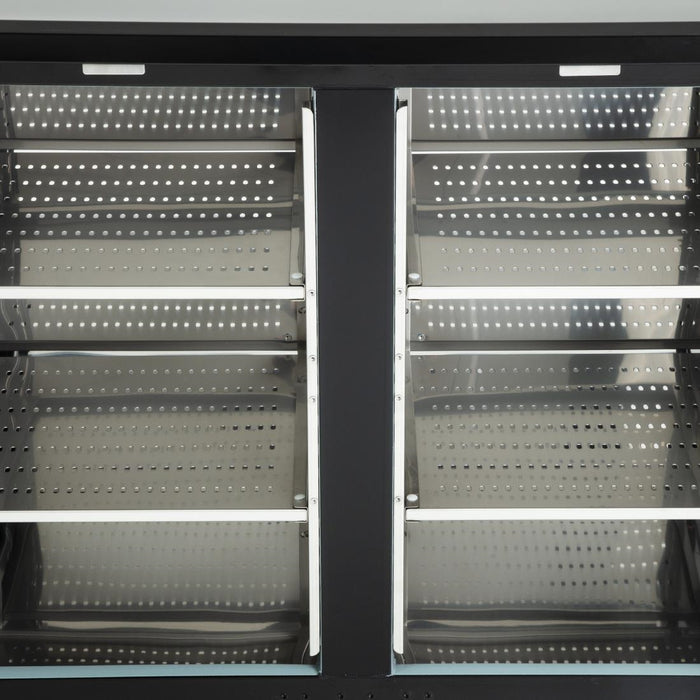 Polar u-serie dubbele deur back bar toonbank koelkast met laden