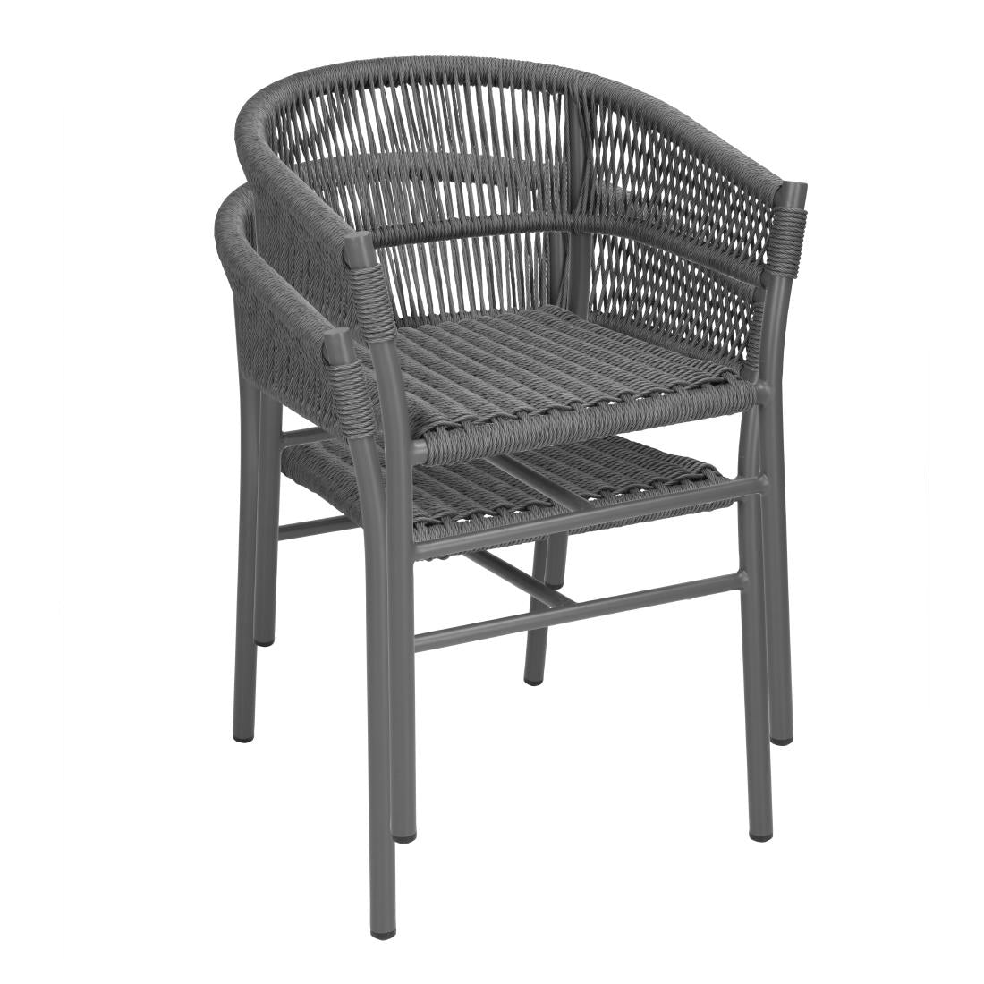 Bolero Florence Grijze Mix Touw Twist Rieten Stoelen (Pak Van 2)