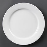 Olympia Whiteware witte borden met brede rand 28cm (6 stuks)