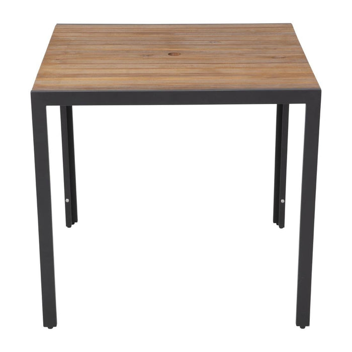 Bolero vierkante stalen en acaciahouten tafel 80cm