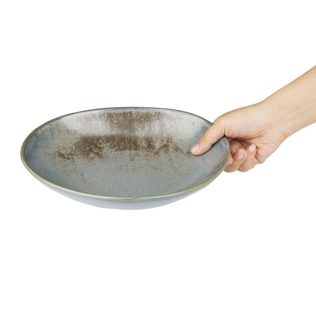 Olympia Ember Blauwe Driehoekige Kommen 245 mm (Pak Van 4)