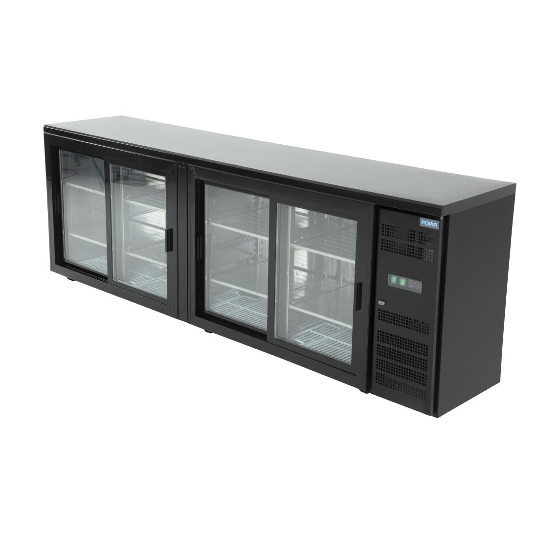 Polar u-serie vier-deurs displaykoeler voor achter de bar