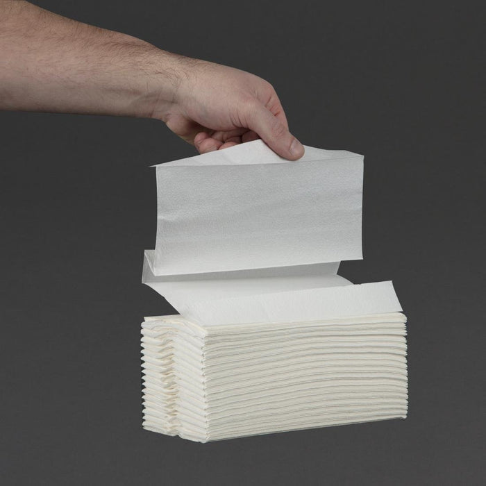 Jantex 160-pak C-gevouwen handdoeken 2-laags wit (15 stuks)