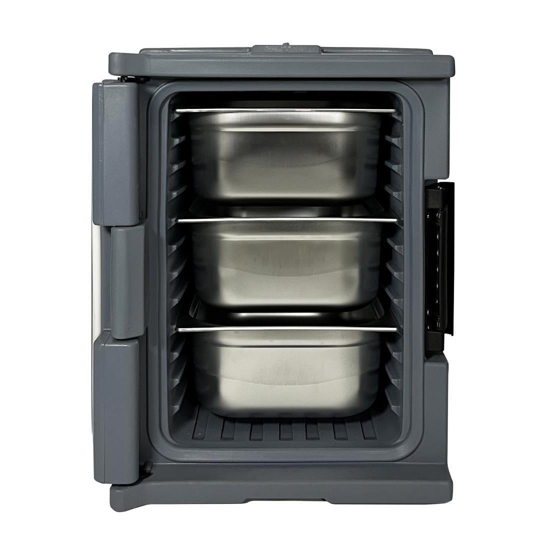 Vogue Thermo-Box 600 Voorlader Box Zwart Voor GN Bak Afmeting - 465X610x630mm