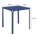 Bolero Adeline Stalen Vierkante Tafel 700mm Donker Blauw