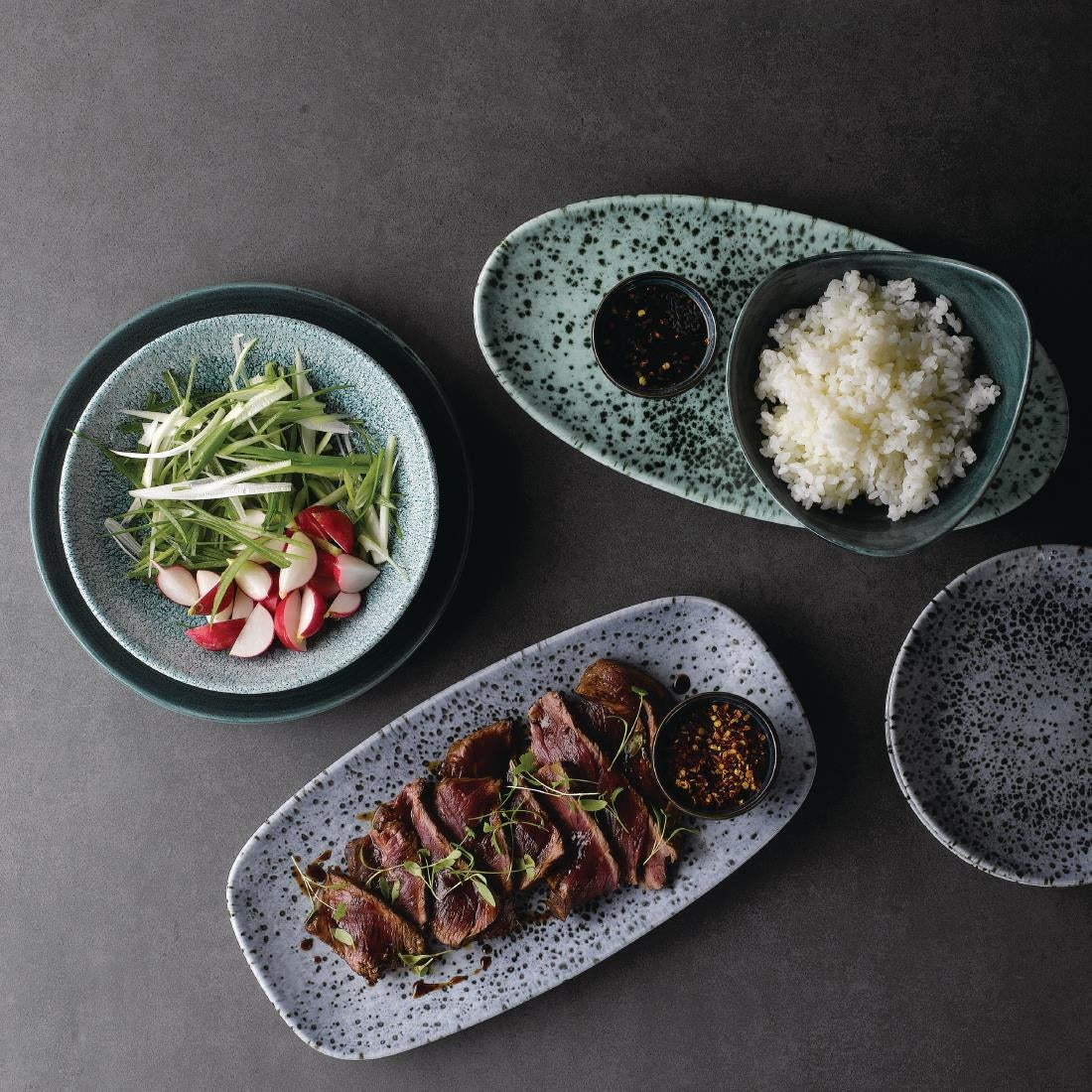 Churchill Stonecast Patina Rustic Teal Driehoekige Kom 15.2cm (pak van 12)