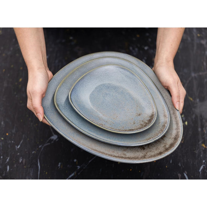 Olympia Ember Blauwe Driehoekige Borden 250 mm (Pak Van 6)