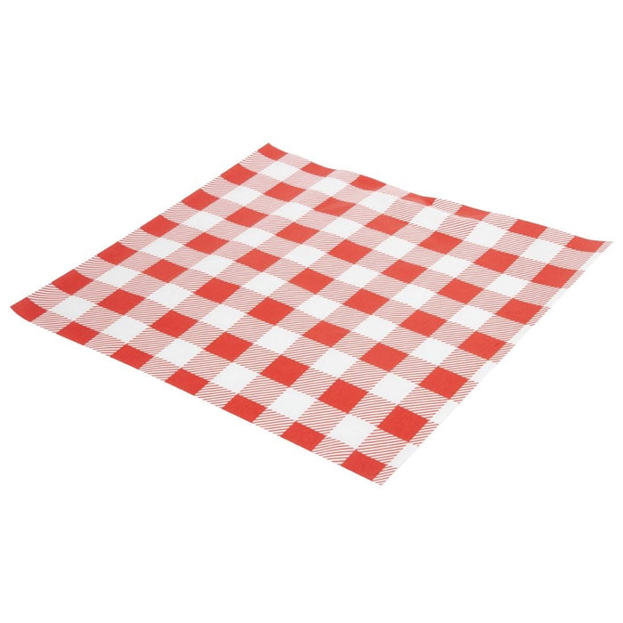 Rood Gingham vetvrij papier 25x25cm (200 stuks)