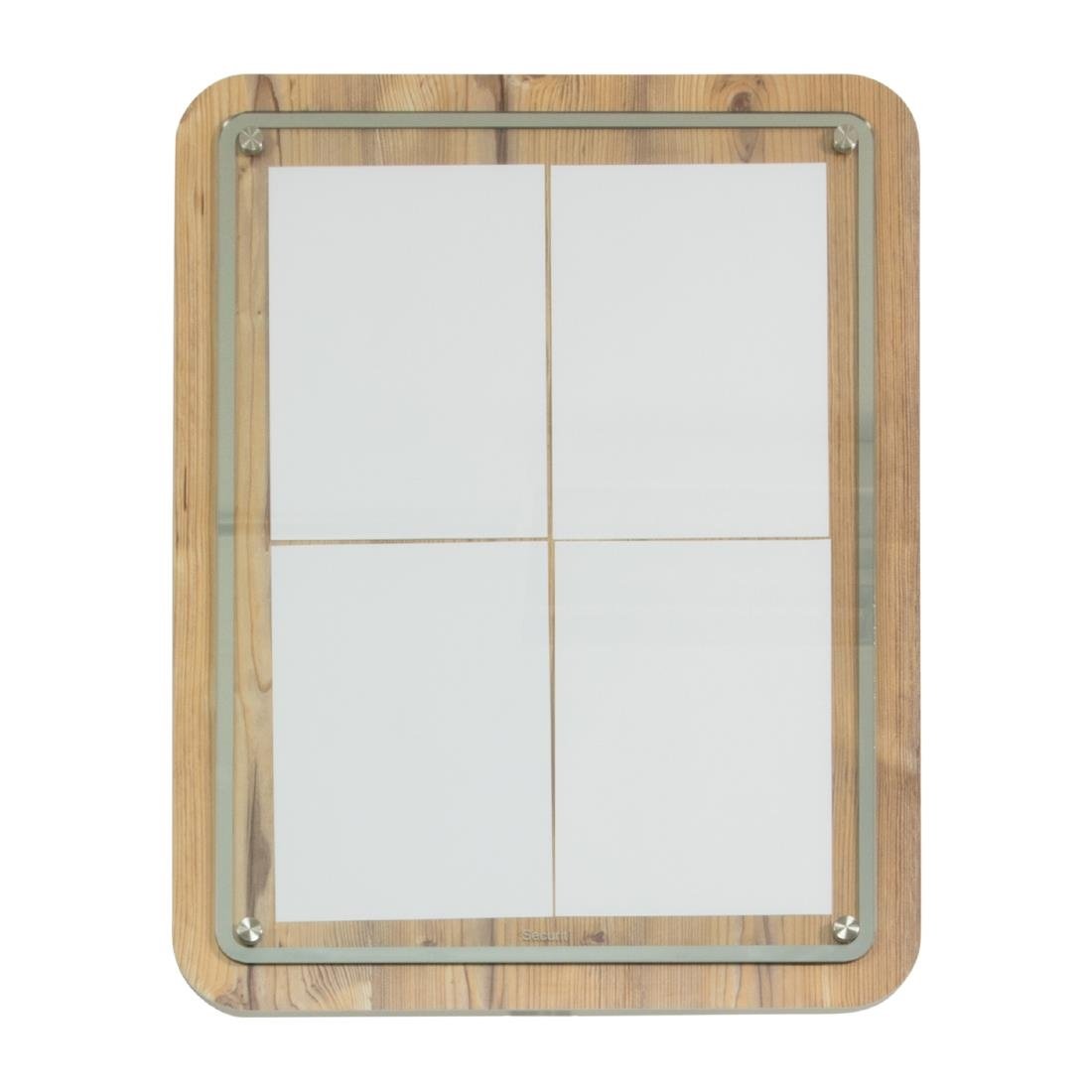 Securit 4xA4 houten wandmenuhouder