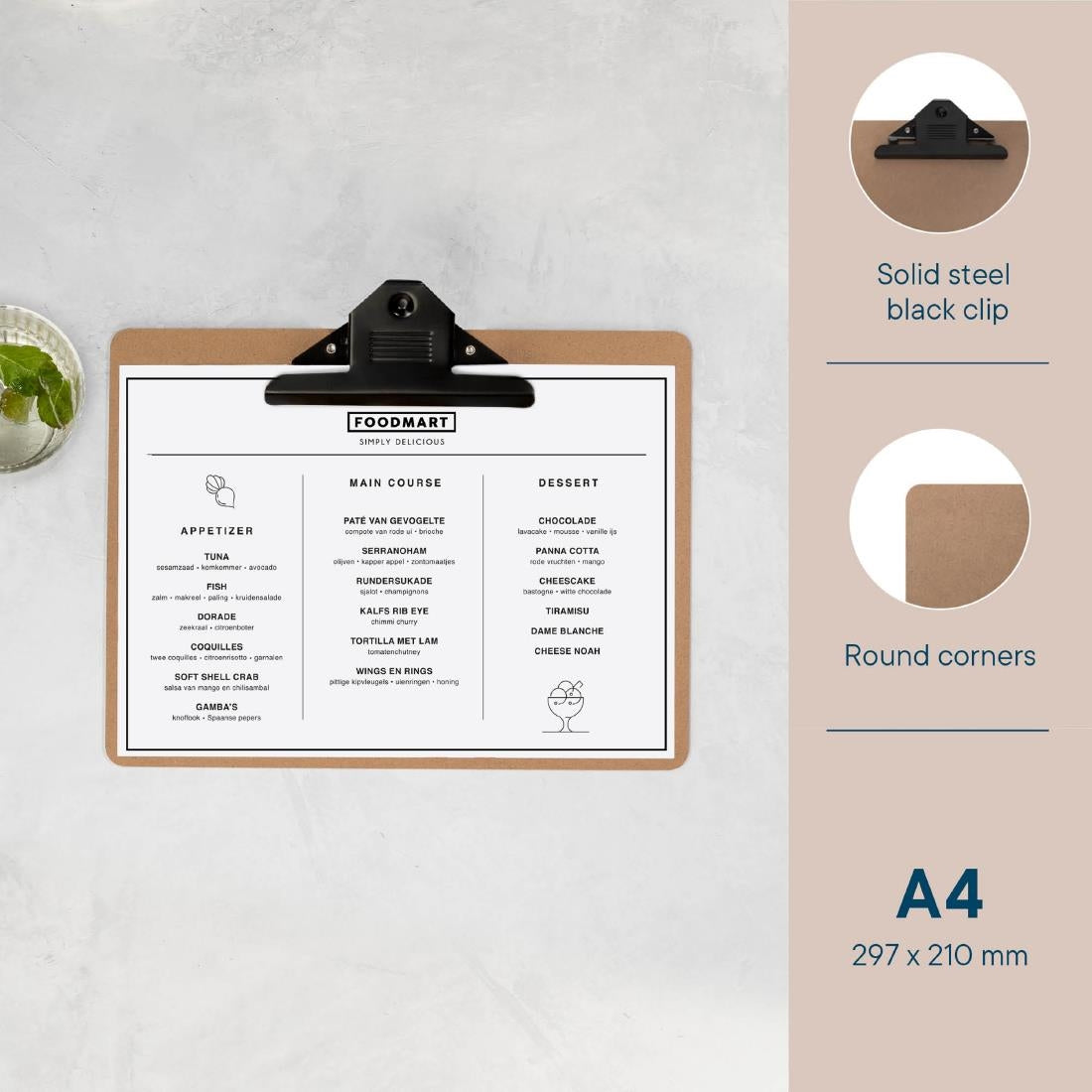 Europel Klemplaat A4 Liggend Hout 297 x 210 Mm