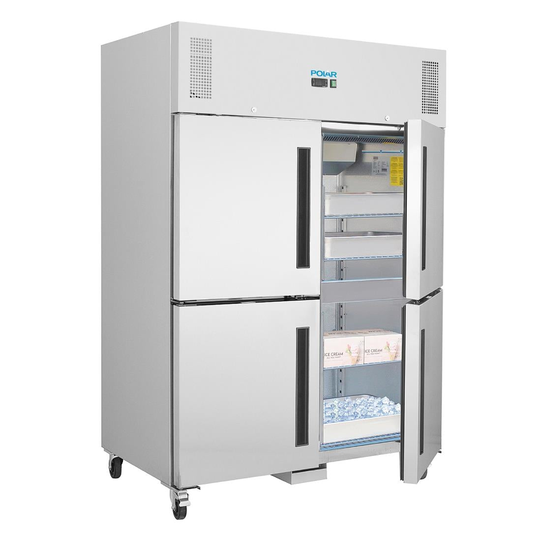 Polar g-serie opstaande dubbele stabiele deur gastro vriezer 1200ltr