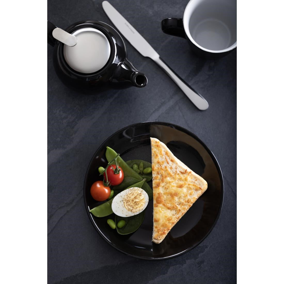 Olympia cafe coupe bord zwart - 200 mm 8" (pak van 12)