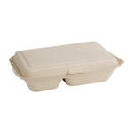 Fiesta Compostable composteerbare bagasse voedseldozen 2 compartimenten natuurlijke kleur 253mm (200 stuks)