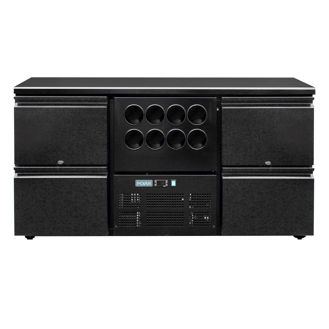 Polar U-serie werkbank koeling 4 laden plus flessennest (8 flessen)