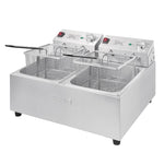 Buffalo tweeling tank tweeling mand 2x5ltr aanrecht friteuse met timers 2x2.8kw