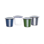 Olympia Emaille sauspotje wit en blauw 11,4cl (6 stuks)