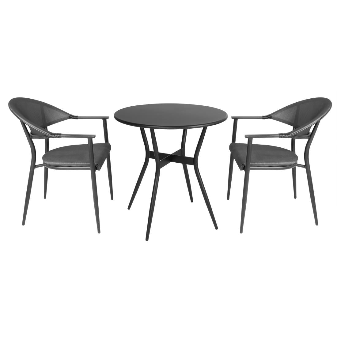 Bolero Santiago outdoor armstoelen zwart (4 stuks)