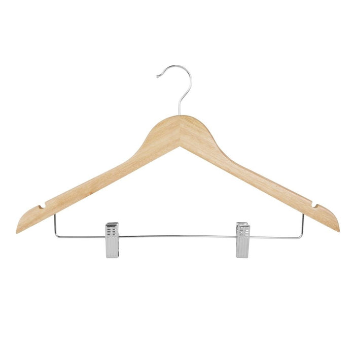Bolero Houten Hanger Met Antislipclips (Pak Van 10)
