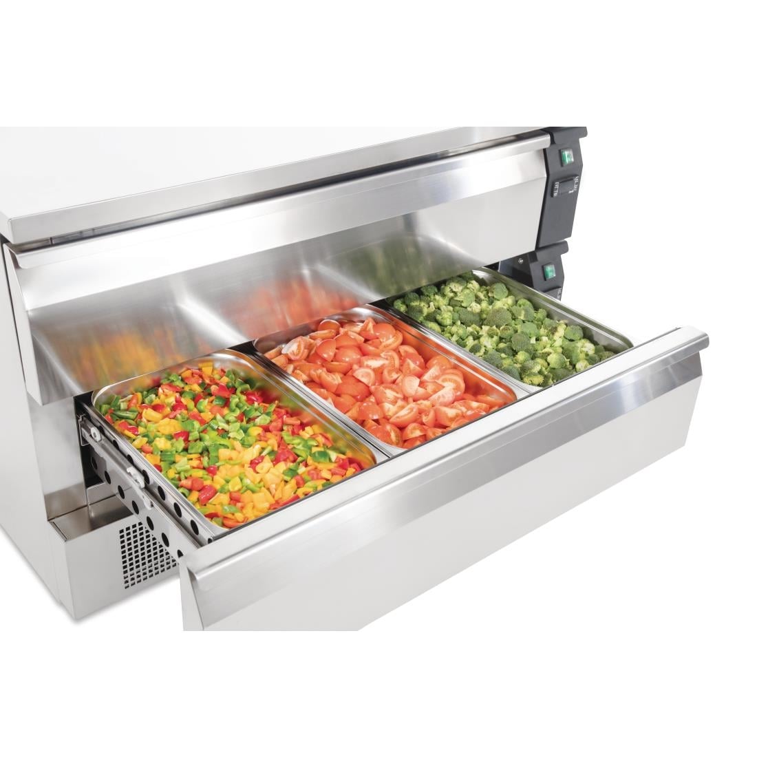Polar U-serie compacte koel-vrieswerkbank 2 lades 6x GN 1/1