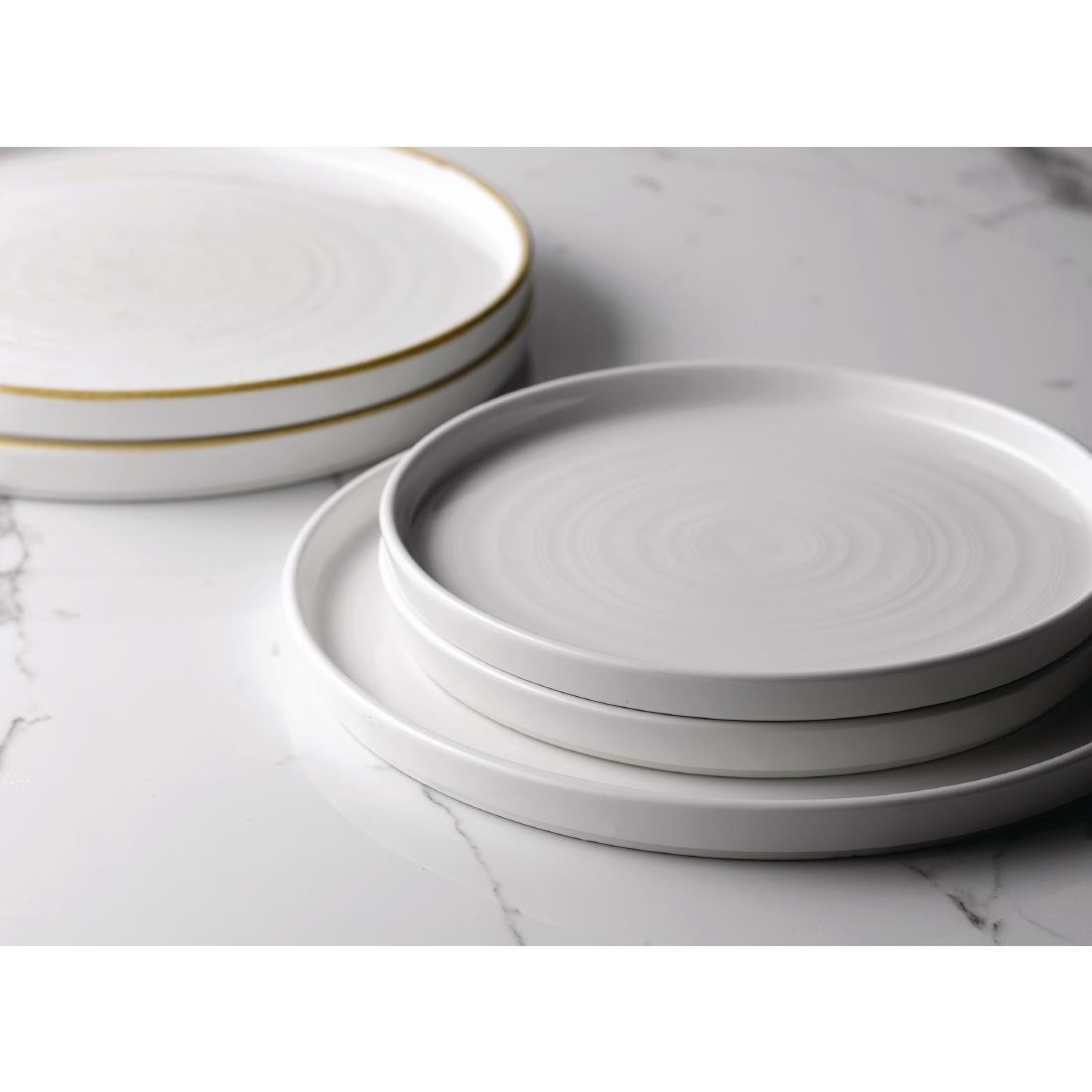 Churchill Stonecast Barley White Bord Met Opstaande Rand 22cm (pak van 6)