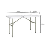Bolero rechthoekige inklapbare tafel 122cm wit