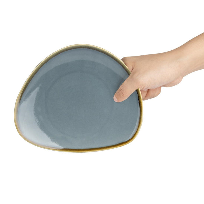 Olympia Kiln driehoekige borden blauw 16,5cm (6 stuks)