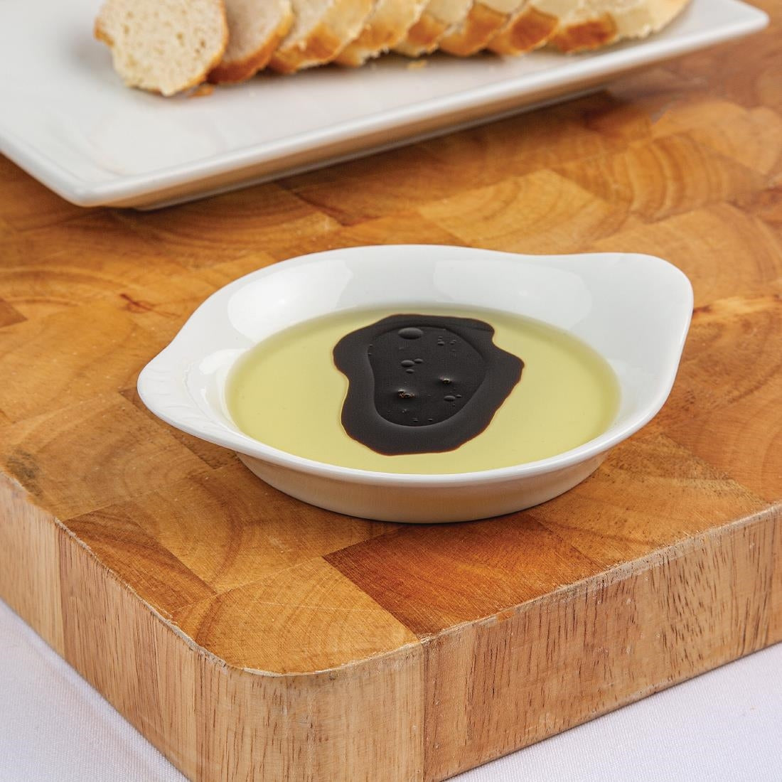 Olympia Whiteware ronde gratineerschalen met handvatten 13cm (6 stuks)