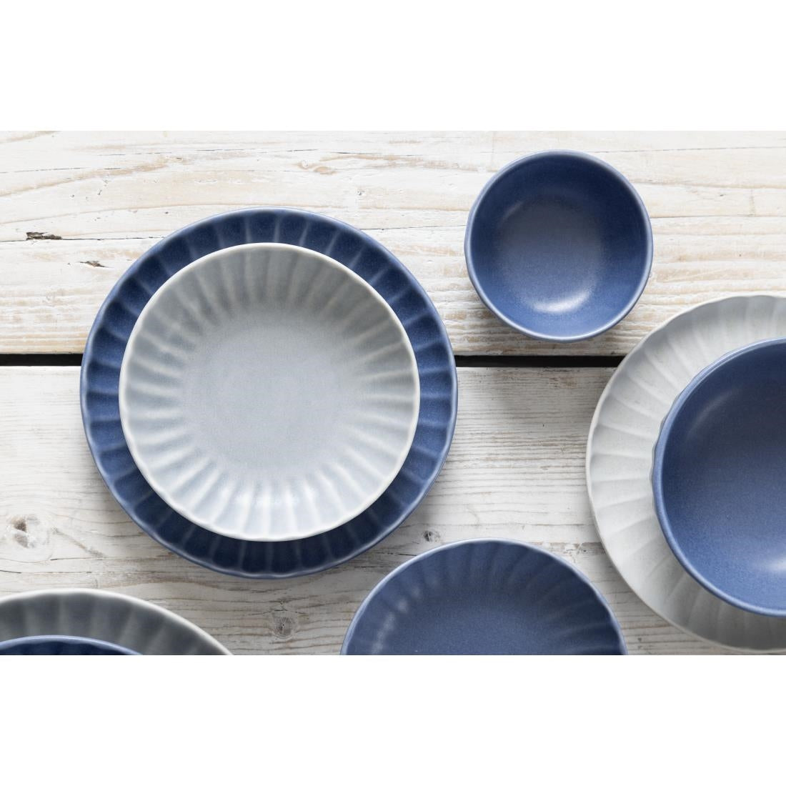Olympia Corallite Diepe Kommen Blauw 105mm (Set Van 12)