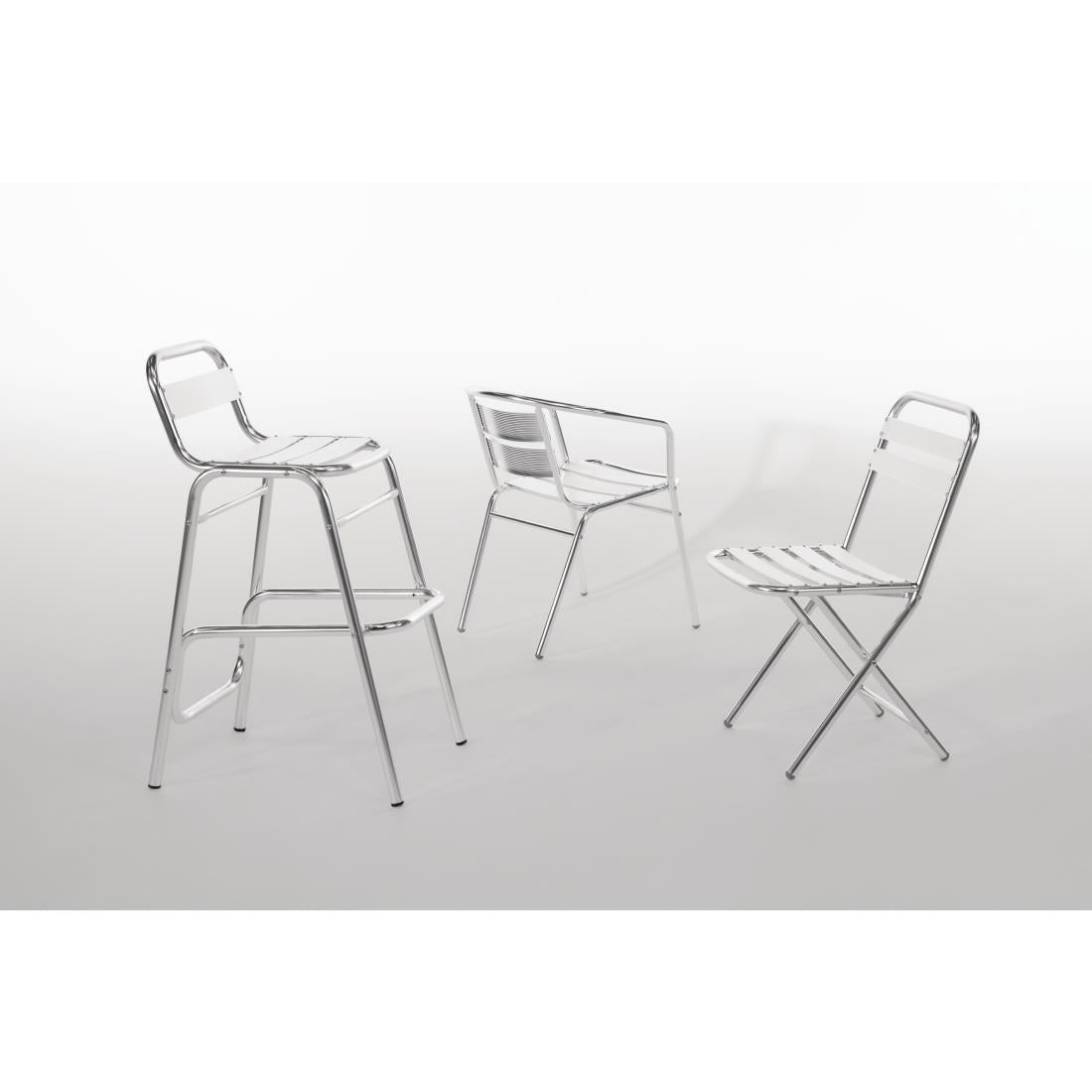 Bolero stapelbare aluminium stoelen (4 stuks)