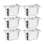 Vogue gastronorm bak set met deksels 1/9 (verpakking van 6)