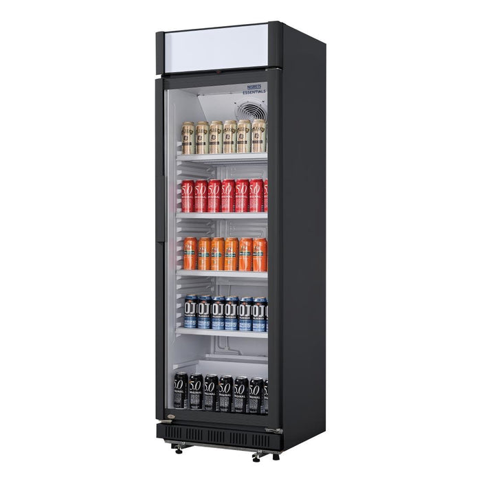 Nisbets Essentials Rechtopstaande Display Koeling met Lichtbak 346Ltr