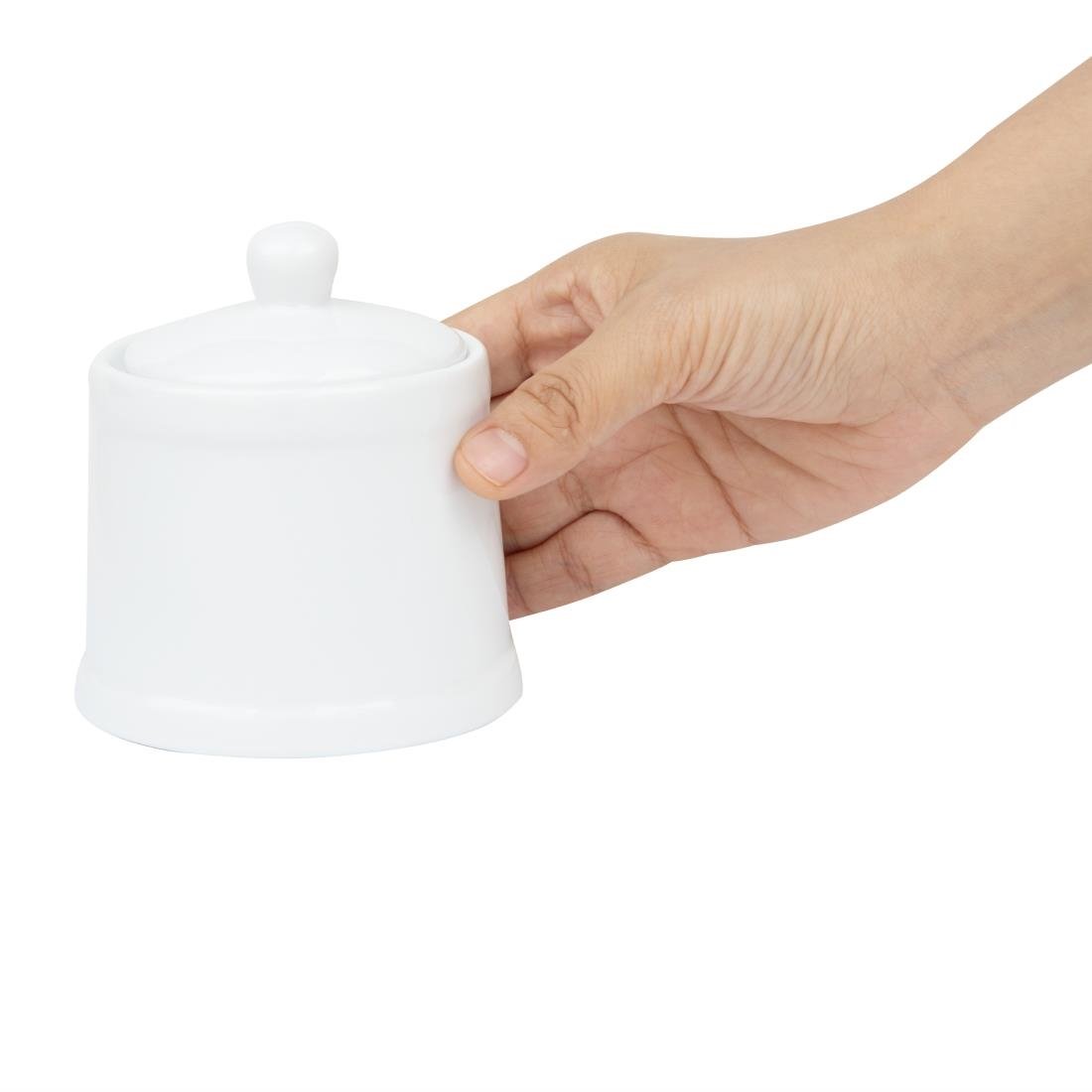 Olympia Whiteware Pier Suikerpot met deksel - 250ml (Doos 6)