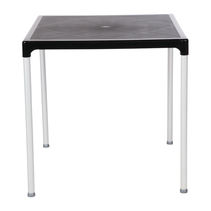 Bolero vierkante horeca tafel met aluminium poten zwart 75cm