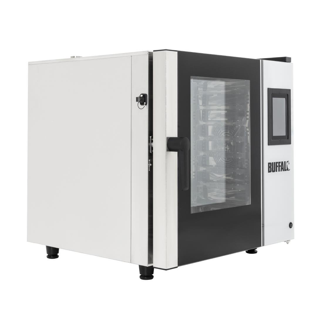 Buffalo Vrijstaande Smart Touchscreen Combi Oven 7 x GN 1/1 Met Installatie Kit En Afzuigkap
