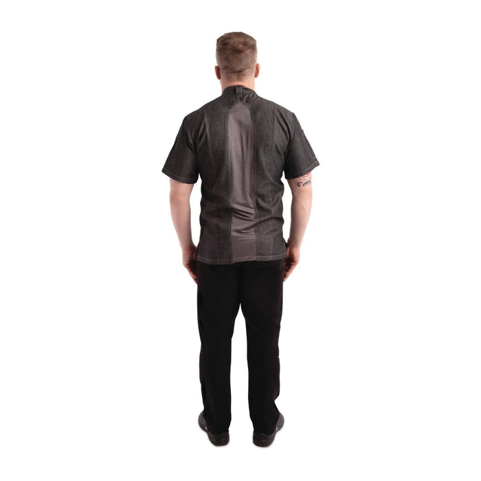 Koksbuis Korte Mouw Denim Grijs Chef Works S