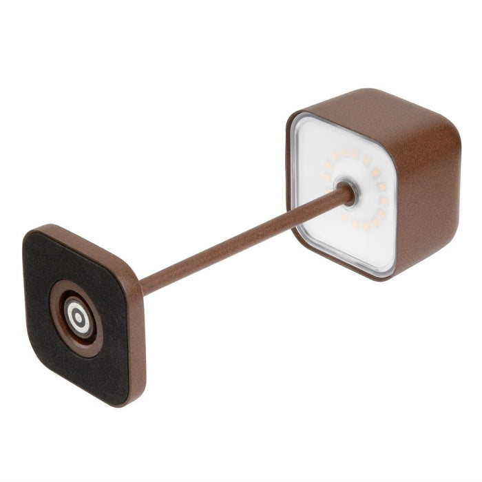 Olympia Lucca Tafellamp Vierkante Koepel Kastanje 200mm