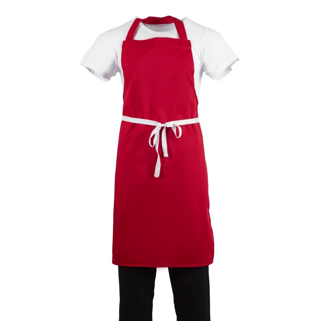 Whites halterschort polyester-katoen rood