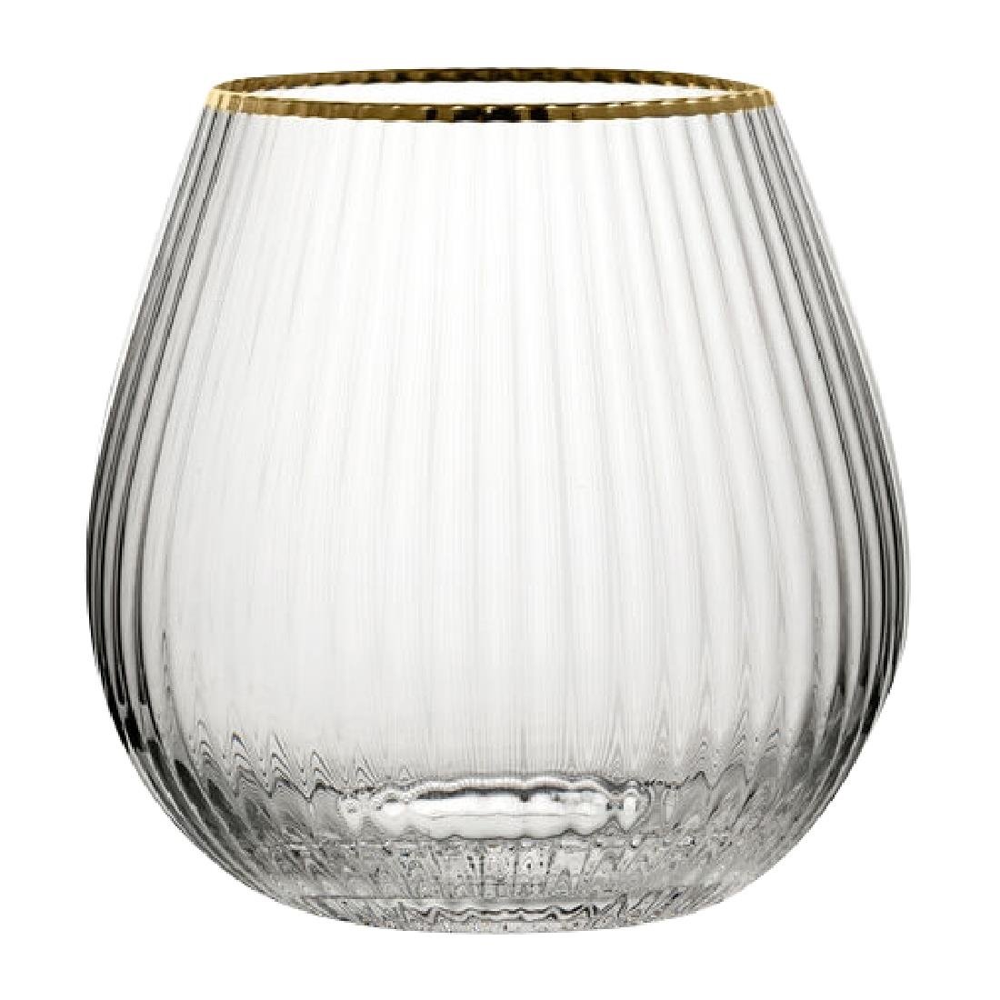 Utopia Hayworth Stemless Gin Glazen Met Gouden Rand, 650ml (Pak Van 6)