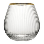 Utopia Hayworth Stemless Gin Glazen Met Gouden Rand, 650ml (Pak Van 6)