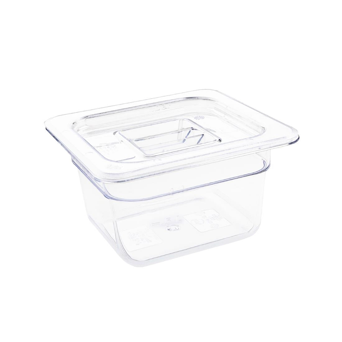 Vogue polycarbonaat 1/6 gastronorm container 100mm transparant