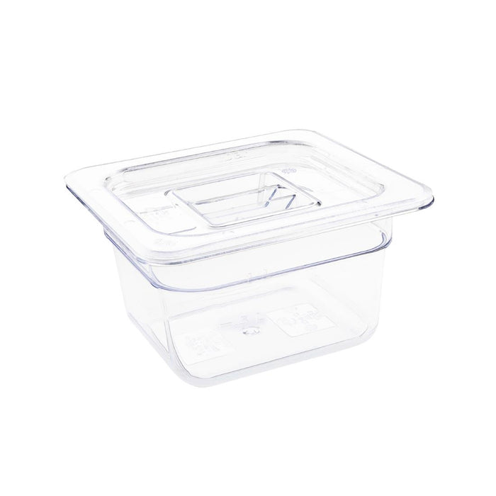 Vogue polycarbonaat 1/6 gastronorm container 100mm transparant