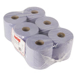 Jantex centrefeed handdoekrollen blauw (6 stuks)