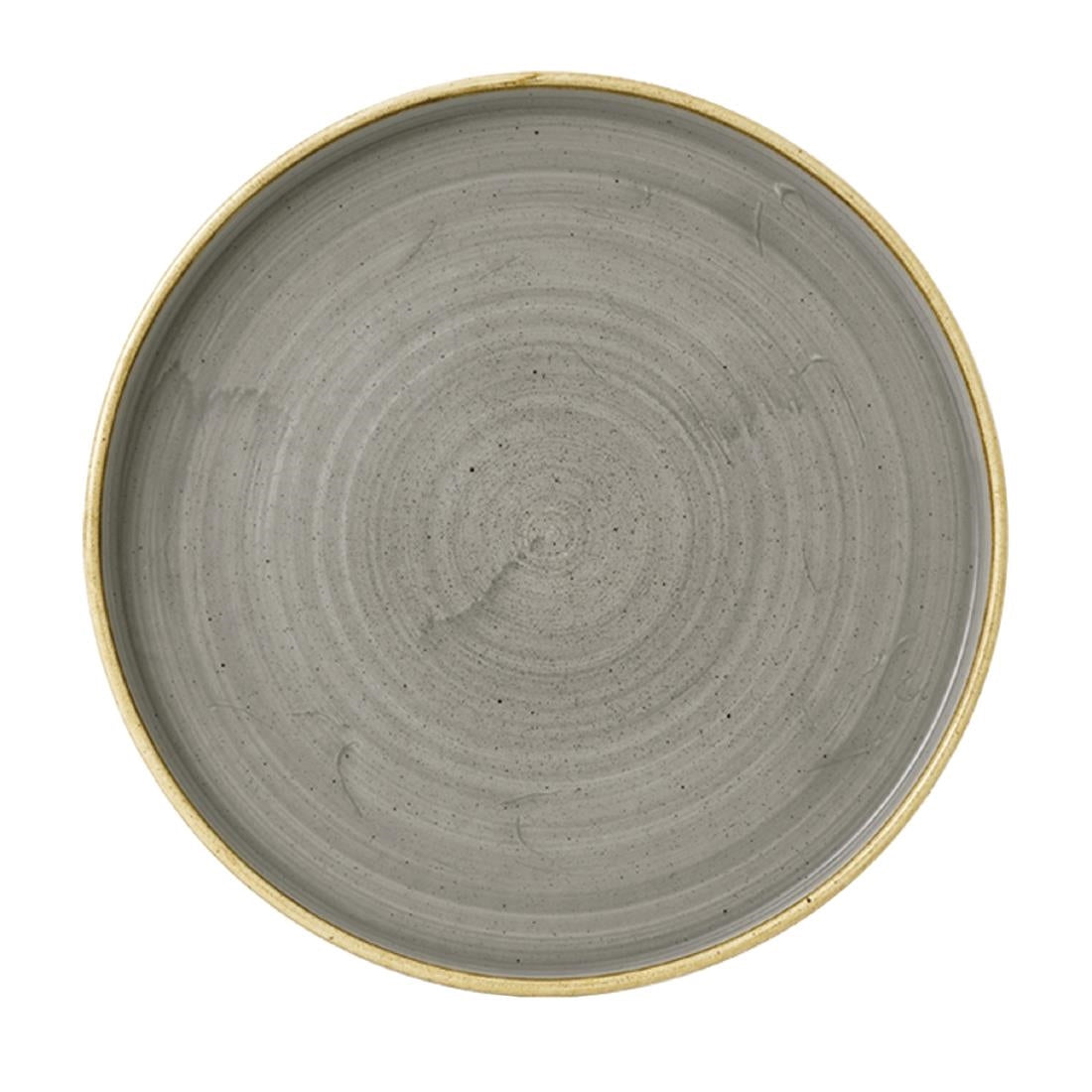 Churchill Stonecast Grey Bord Met Opstaande Rand 22cm (pak van 6)