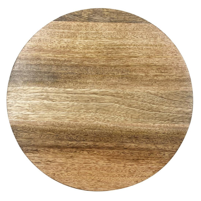 Olympia ronde presenteerstandaard van mangohout met metalen poten 300x80mm