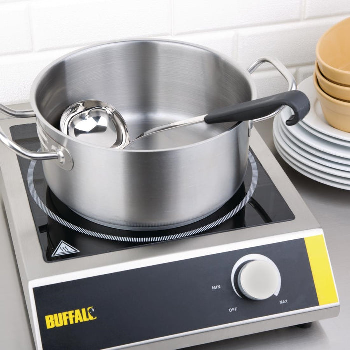 Vogue zwarte handgreep soeplepel 340mm