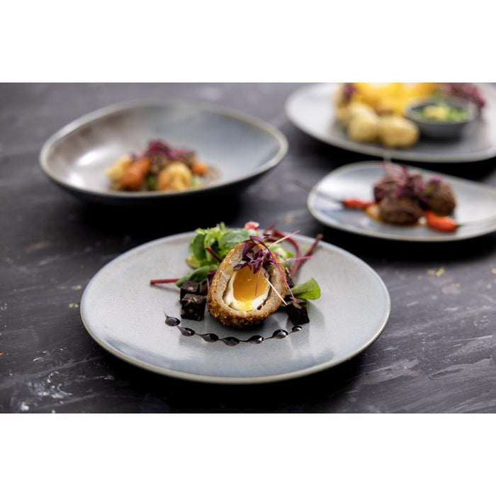 Olympia Ember Blauwe Driehoekige Borden 250 mm (Pak Van 6)