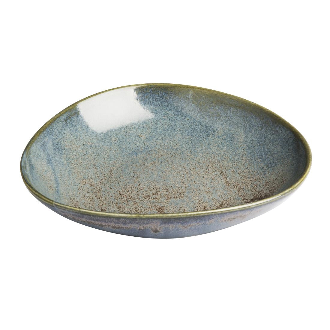 Olympia Ember Blauwe Driehoekige Kommen 245 mm (Pak Van 4)